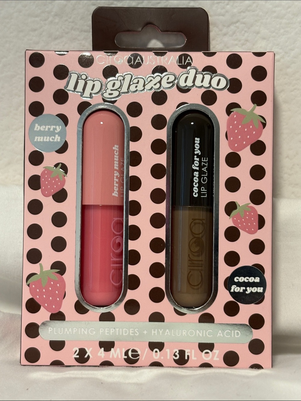 NIB CIROA Beauty Lip Glaze Duo Berry Much & Cocoa For you